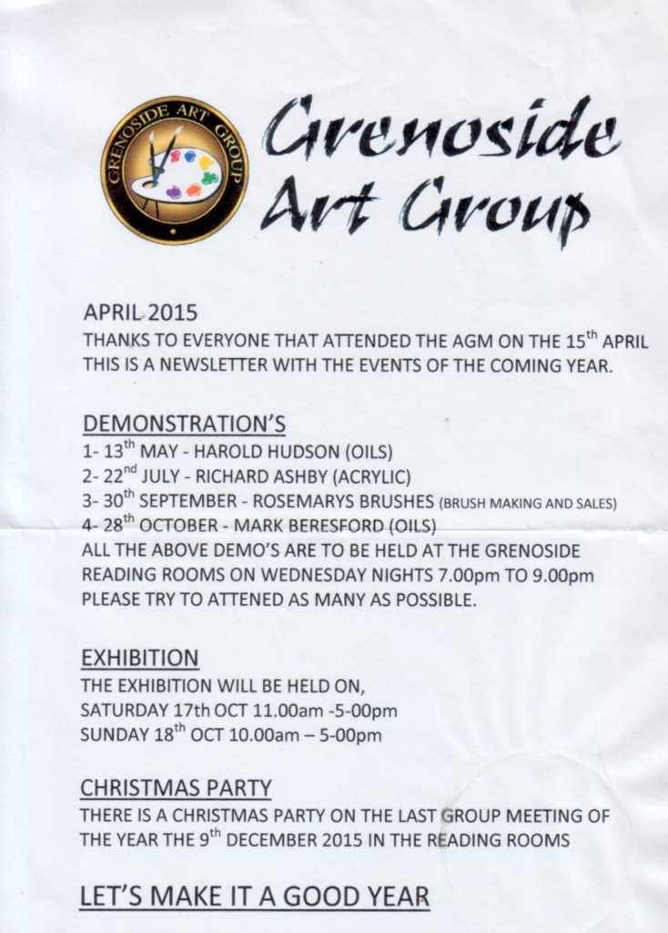 Greno Art Group Newsletter 2015